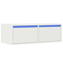 Szafka pod TV z oświetleniem LED, biała, 75x35,5x25 cm