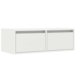 Szafka pod TV z oświetleniem LED, biała, 75x35,5x25 cm