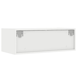 Szafka pod TV z oświetleniem LED, biała, 75x35,5x25 cm
