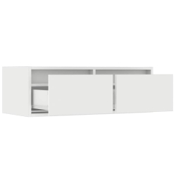 Szafka pod TV z oświetleniem LED, biała, 75x35,5x25 cm