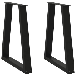 Nogi do stolika kawowego, 2 szt., czarne, 60x(72-73) cm, stal