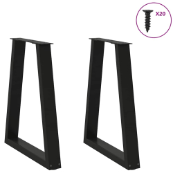 Nogi do stolika kawowego, 2 szt., czarne, 60x(72-73) cm, stal
