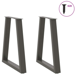 Nogi do stolika kawowego, 2 szt., antracyt, 60x(72-73) cm, stal
