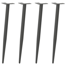 Nogi do stolika kawowego, 4 szt., antracyt, 72-73 cm, stal