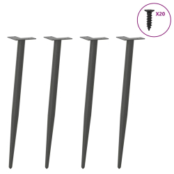 Nogi do stolika kawowego, 4 szt., antracyt, 72-73 cm, stal