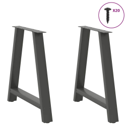 Nogi do stolika kawowego, 2 szt., antracyt, 70x(72-73) cm, stal