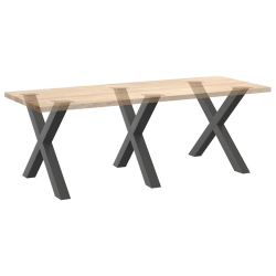 Nogi do stołu jadalnego, 3 pcs., antracyt, 90x(72-73) cm, stal