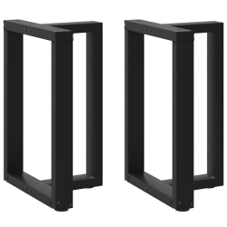 Nogi do stołu jadalnego, 2 pcs., czarne, 60x35x(72-73) cm, stal