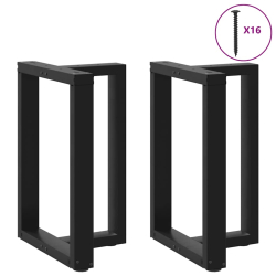 Nogi do stołu jadalnego, 2 pcs., czarne, 60x35x(72-73) cm, stal