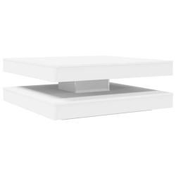 Stolik kawowy obrotowy 360 stopni biały 90x90x34,5 cm