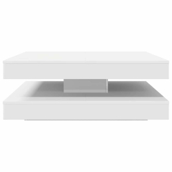 Stolik kawowy obrotowy 360 stopni biały 90x90x34,5 cm
