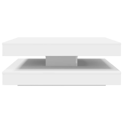 Stolik kawowy obrotowy 360 stopni biały 90x90x34,5 cm