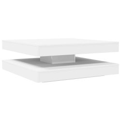 Stolik kawowy obrotowy 360 stopni biały 90x90x34,5 cm