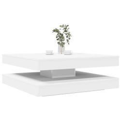Stolik kawowy obrotowy 360 stopni biały 90x90x34,5 cm