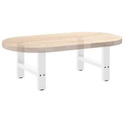 Nogi do stolika kawowego, białe, 2 szt., 60x(42-43) cm, stal