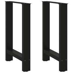 Nogi do stolika kawowego, czarne, 2 szt., 50x(72-73) cm, stal