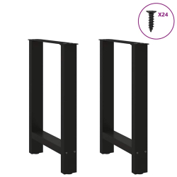 Nogi do stolika kawowego, czarne, 2 szt., 50x(72-73) cm, stal