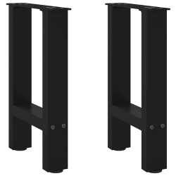 Nogi do stolika kawowego, czarne, 2 szt., 28x(42-43) cm, stal