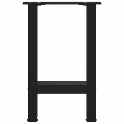 Nogi do stolika kawowego, czarne, 2 szt., 28x(42-43) cm, stal