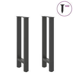 Nogi do stolika kawowego, antracyt, 2 szt., 38x(72-73) cm, stal