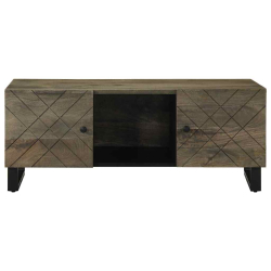 Stolik kawowy, czarny, 100x54x40 cm, lite drewno mango