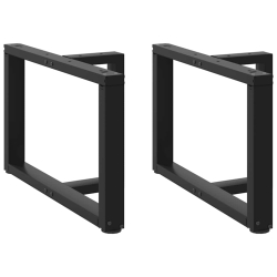 Nogi do stolika kawowego, 2 pcs., czarne, 70x25x(42-43)cm, stal