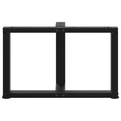 Nogi do stolika kawowego, 2 pcs., czarne, 70x25x(42-43)cm, stal