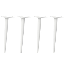 Nogi do stolika kawowego, 4 szt., białe, 30-31 cm, stal