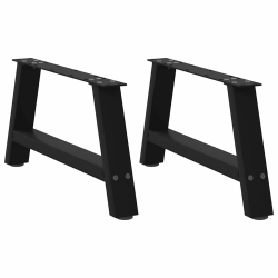 Nogi do stolika kawowego, 2 szt., czarne, 70x(30-31) cm, stal