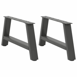 Nogi do stolika kawowego, 2 szt., antracyt, 70x(30-31) cm, stal