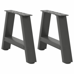 Nogi do stolika kawowego, 2 szt., antracyt, 50x(30-31) cm, stal