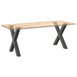 Nogi do stołu jadalnego, 2 szt., antracyt, 80x(72-73) cm, stal