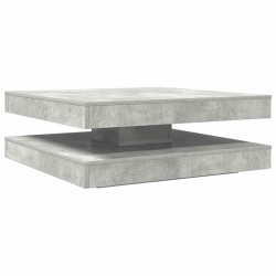 Stolik kawowy obrotowy 360 stopni Betonowy szary 90x90x34,5 cm