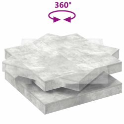 Stolik kawowy obrotowy 360 stopni Betonowy szary 90x90x34,5 cm