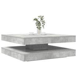 Stolik kawowy obrotowy 360 stopni Betonowy szary 90x90x34,5 cm