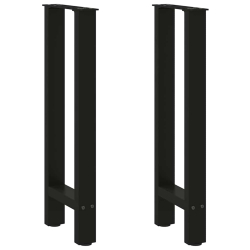 Nogi do stolika kawowego, czarne, 2 szt., 38x(72-73) cm, stal