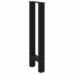 Nogi do stolika kawowego, czarne, 2 szt., 38x(72-73) cm, stal