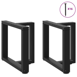 Nogi do stolika kawowego, 2 pcs., czarne, 50x25x(42-43)cm, stal