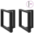 Nogi do stolika kawowego, 2 pcs., czarne, 50x25x(42-43)cm, stal