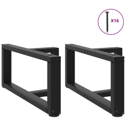Nogi do stolika kawowego, 2 pcs., czarne, 70x25x(30-31)cm, stal