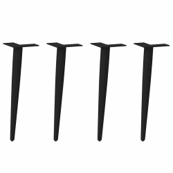 Nogi do stolika kawowego, 4 szt., czarne, 30-31 cm, stal