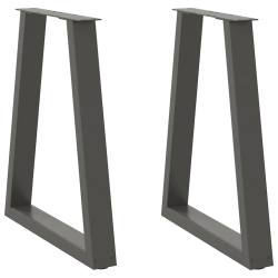 Nogi do stolika kawowego, 2 szt., antracyt, 50x(72-73) cm, stal