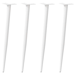 Nogi do stolika kawowego, 4 szt., biale, 72-73 cm, stal