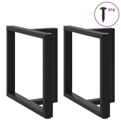 Nogi do stołu jadalnego, 2 pcs., czarne, 70x35x(72-73) cm, stal