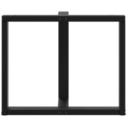 Nogi do stołu jadalnego, 2 pcs., czarne, 100x35x(72-73)cm, stal