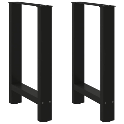 Nogi do stolika kawowego, czarne, 2 szt., 60x(72-73) cm, stal