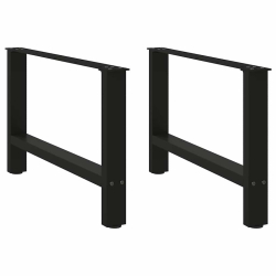 Nogi do stolika kawowego, czarne, 2 szt., 70x(42-43) cm, stal