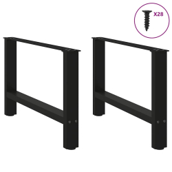 Nogi do stolika kawowego, czarne, 2 szt., 70x(42-43) cm, stal