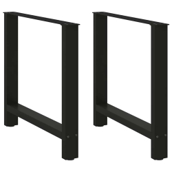 Nogi do stolika kawowego, czarne, 2 szt., 80x(72-73) cm, stal