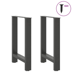 Nogi do stolika kawowego, antracyt, 2 szt., 60x(72-73) cm, stal